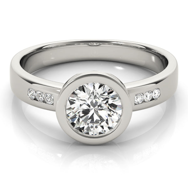 Enchanted Channel-Set Round Diamond Engagement Ring — 9K/18K Gold & Platinum