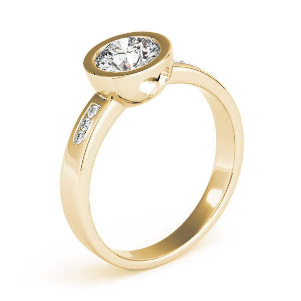 Enchanted Channel-Set Round Diamond Engagement Ring — 9K/18K Gold & Platinum