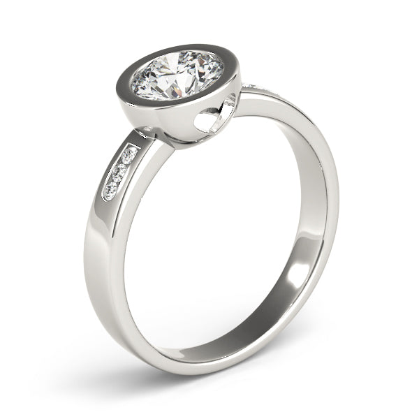 Enchanted Channel-Set Round Diamond Engagement Ring — 9K/18K Gold & Platinum