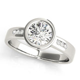 Enchanted Channel-Set Round Diamond Engagement Ring — 9K/18K Gold & Platinum