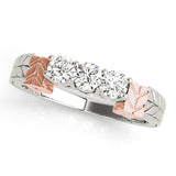 Prong Set Half Eternity Ring in Gold & Platinum