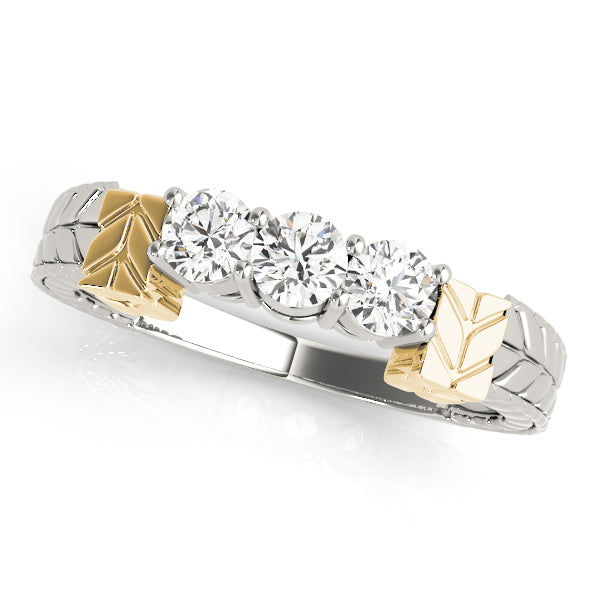 Prong Set Half Eternity Ring in Gold & Platinum