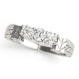 Prong Set Half Eternity Ring in Gold & Platinum