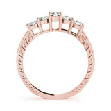 Prong Set Filigree Half Eternity Ring in Gold & Platinum