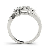 Nature Filigree Milgrain Marquise Half Eternity Ring in Gold & Platinum