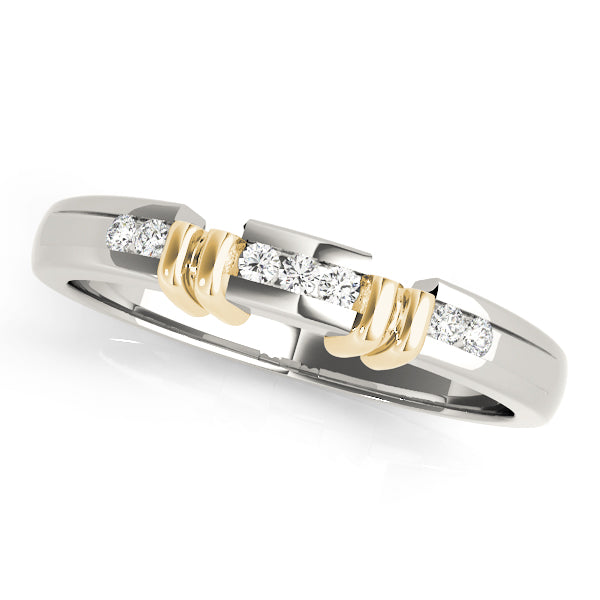 Channel Set Half Eternity Ring in Gold & Platinum