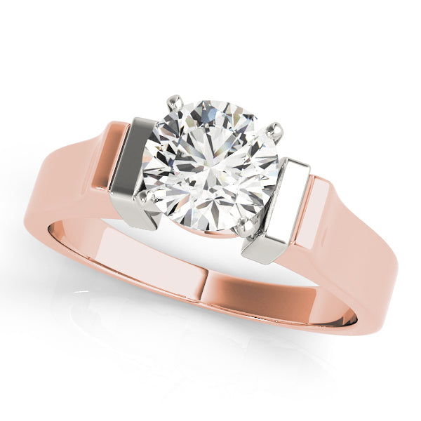 Noble Solitaires Round Diamond Engagement Ring — 9K/18K Gold & Platinum