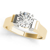 Noble Solitaires Round Diamond Engagement Ring — 9K/18K Gold & Platinum