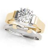 Noble Solitaires Round Diamond Engagement Ring — 9K/18K Gold & Platinum