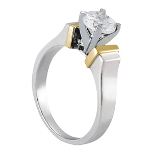 Noble Solitaires Round Diamond Engagement Ring — 9K/18K Gold & Platinum