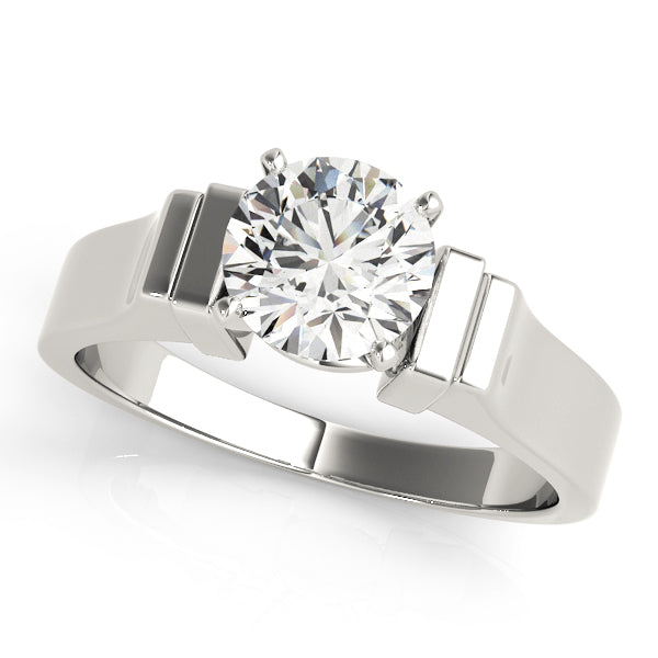 Noble Solitaires Round Diamond Engagement Ring — 9K/18K Gold & Platinum