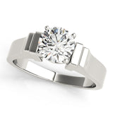 Noble Solitaires Round Diamond Engagement Ring — 9K/18K Gold & Platinum
