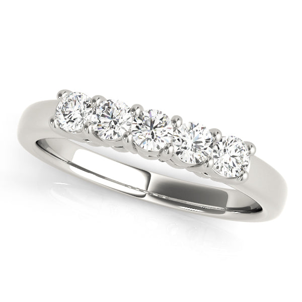Prong Set Half Eternity Ring in Gold & Platinum