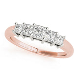 Fancy Princess Half Eternity Ring in Gold & Platinum