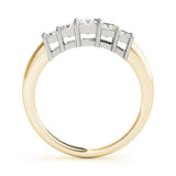 Fancy Princess Half Eternity Ring in Gold & Platinum