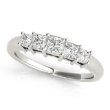 Fancy Princess Half Eternity Ring in Gold & Platinum