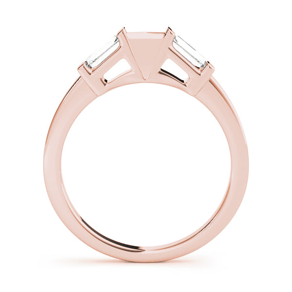 Baguette Half Eternity Ring in Gold & Platinum