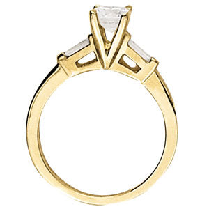 Heirloom Fancy Shape Baguette Remounts Round Diamond Engagement Ring — 9K/18K Gold & Platinum