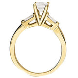 Heirloom Fancy Shape Baguette Remounts Round Diamond Engagement Ring — 9K/18K Gold & Platinum