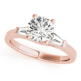 Heirloom Fancy Shape Baguette Remounts Round Diamond Engagement Ring — 9K/18K Gold & Platinum