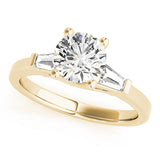 Heirloom Fancy Shape Baguette Remounts Round Diamond Engagement Ring — 9K/18K Gold & Platinum