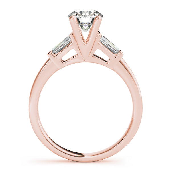 Heirloom Fancy Shape Baguette Remounts Round Diamond Engagement Ring — 9K/18K Gold & Platinum