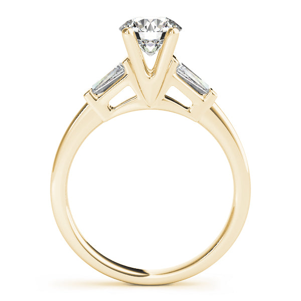 Heirloom Fancy Shape Baguette Remounts Round Diamond Engagement Ring — 9K/18K Gold & Platinum