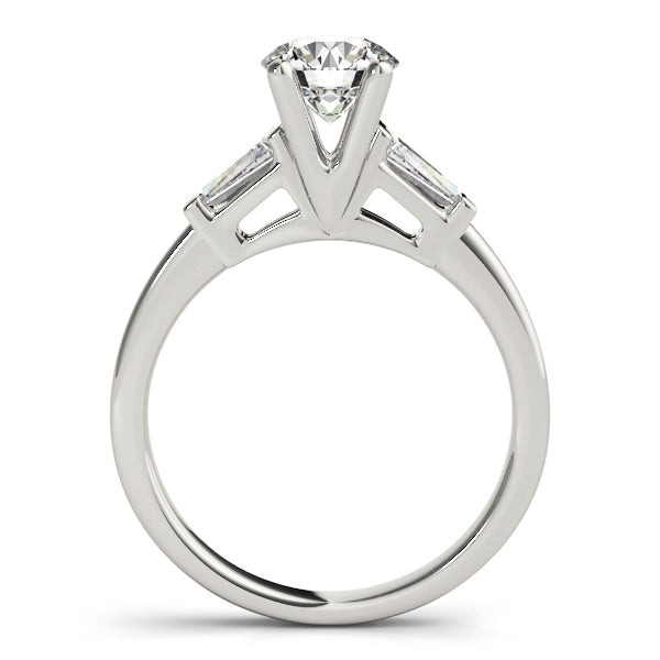 Heirloom Fancy Shape Baguette Remounts Round Diamond Engagement Ring — 9K/18K Gold & Platinum