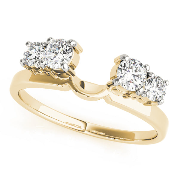Prong Set Wraps & Inserts Half Eternity Ring in Gold & Platinum