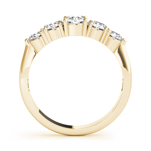 Classic 3-Stone Prong Set Wedding Half Eternity Ring in Gold & Platinum