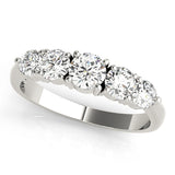 Classic 3-Stone Prong Set Wedding Half Eternity Ring in Gold & Platinum