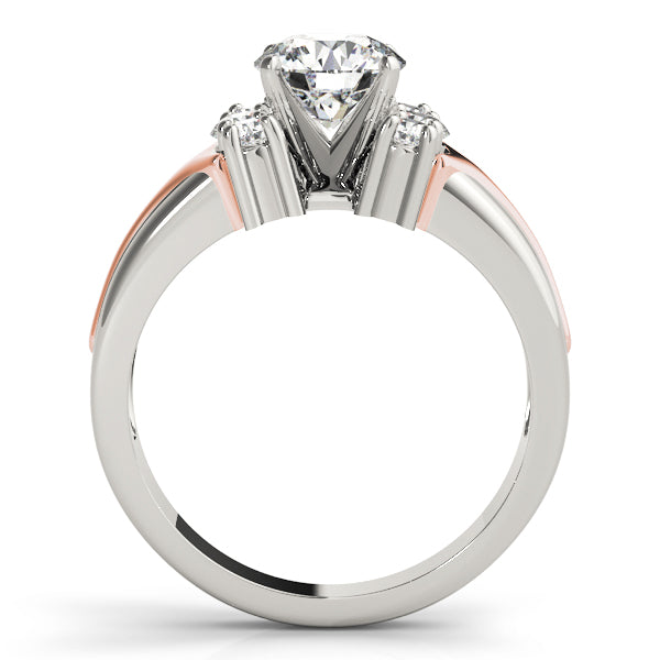 Luxe Cluster Sides Round Diamond Engagement Ring — 9K/18K Gold & Platinum