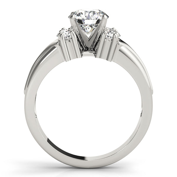 Luxe Cluster Sides Round Diamond Engagement Ring — 9K/18K Gold & Platinum