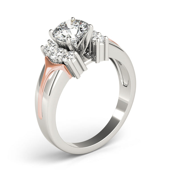 Luxe Cluster Sides Round Diamond Engagement Ring — 9K/18K Gold & Platinum