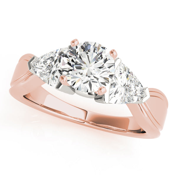 Refined Three-Stone Trillion Diamond Engagement Ring — 9K/18K Gold & Platinum