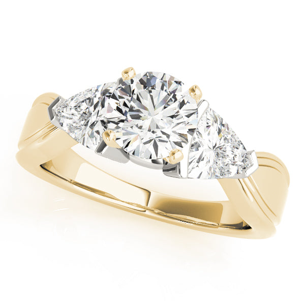 Refined Three-Stone Trillion Diamond Engagement Ring — 9K/18K Gold & Platinum