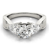 Refined Three-Stone Trillion Diamond Engagement Ring — 9K/18K Gold & Platinum