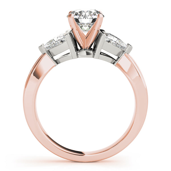 Refined Three-Stone Trillion Diamond Engagement Ring — 9K/18K Gold & Platinum