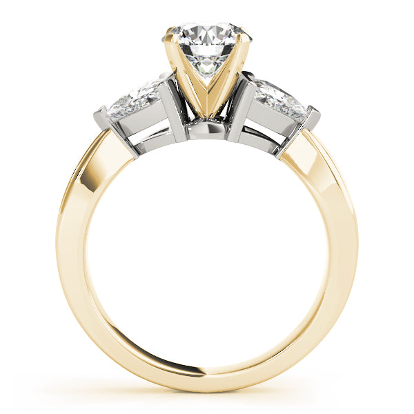 Refined Three-Stone Trillion Diamond Engagement Ring — 9K/18K Gold & Platinum