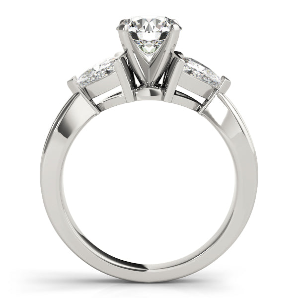 Refined Three-Stone Trillion Diamond Engagement Ring — 9K/18K Gold & Platinum
