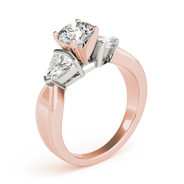 Refined Three-Stone Trillion Diamond Engagement Ring — 9K/18K Gold & Platinum