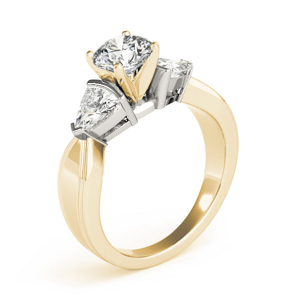 Refined Three-Stone Trillion Diamond Engagement Ring — 9K/18K Gold & Platinum