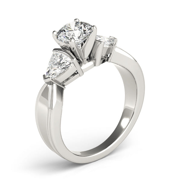 Refined Three-Stone Trillion Diamond Engagement Ring — 9K/18K Gold & Platinum