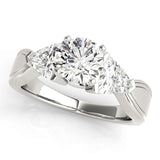 Refined Three-Stone Trillion Diamond Engagement Ring — 9K/18K Gold & Platinum