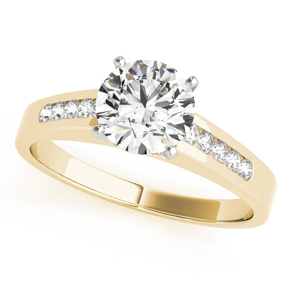 Artisan Channel-Set Round Diamond Engagement Ring — 9K/18K Gold & Platinum