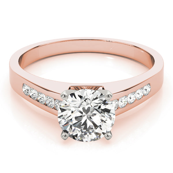 Artisan Channel-Set Round Diamond Engagement Ring — 9K/18K Gold & Platinum