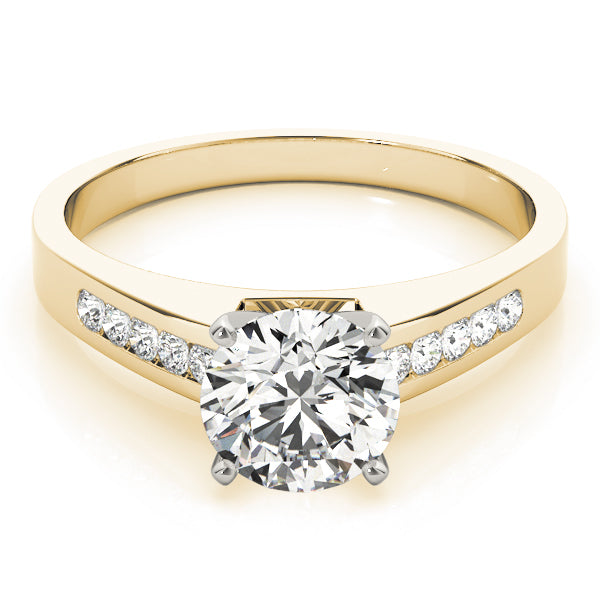 Artisan Channel-Set Round Diamond Engagement Ring — 9K/18K Gold & Platinum