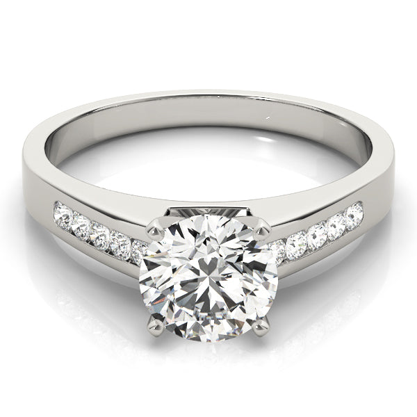 Artisan Channel-Set Round Diamond Engagement Ring — 9K/18K Gold & Platinum