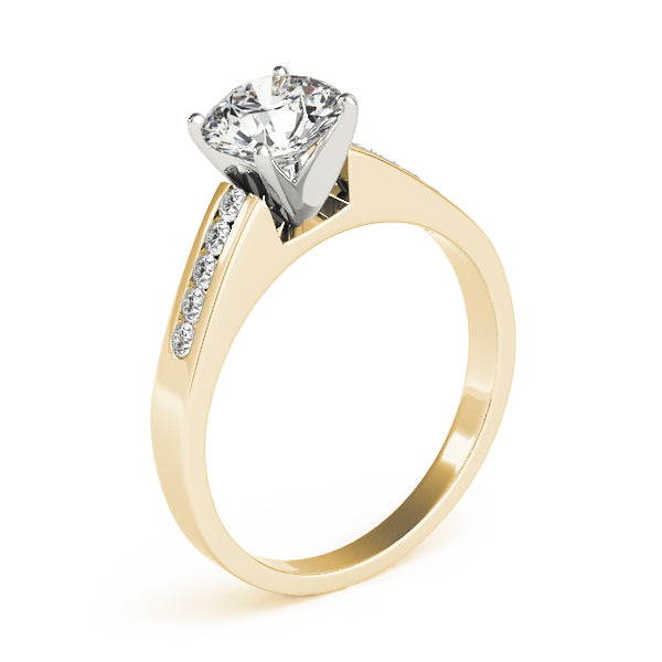 Artisan Channel-Set Round Diamond Engagement Ring — 9K/18K Gold & Platinum