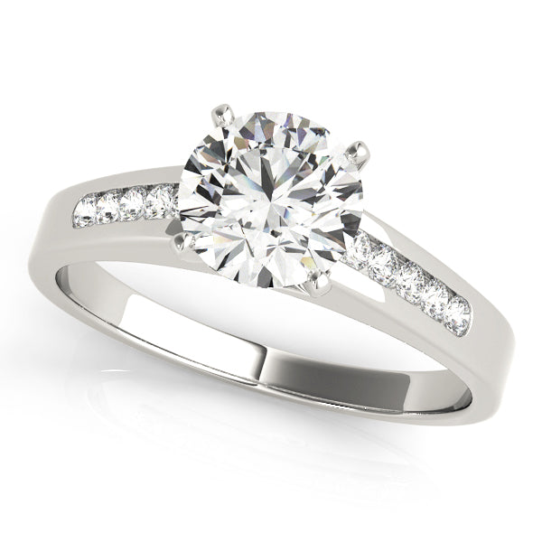 Artisan Channel-Set Round Diamond Engagement Ring — 9K/18K Gold & Platinum